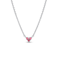 Collar Pandora corazon triple rosa